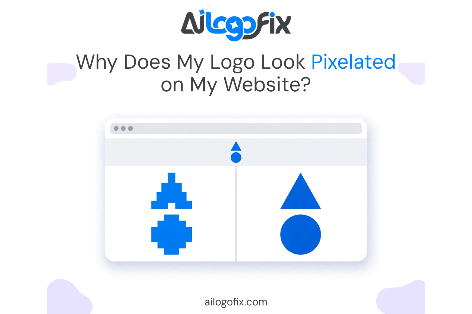 Pixelated website logo compared with crisp vector logo version