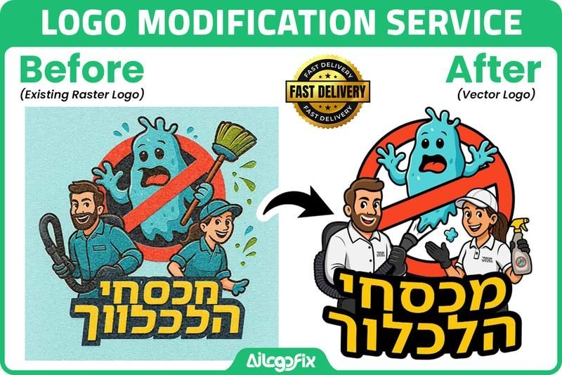 Recreate logo files - professional logo modification result