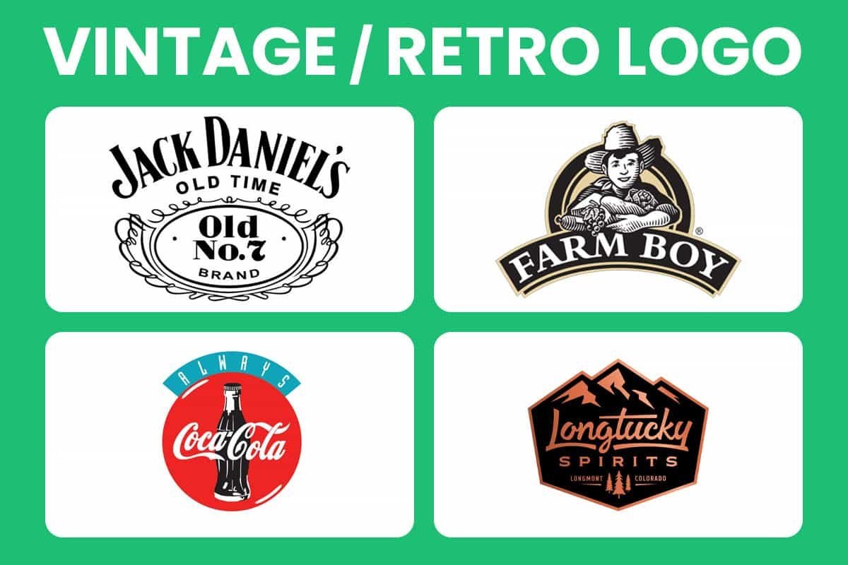 Vintage and retro logo examples - types of logo design