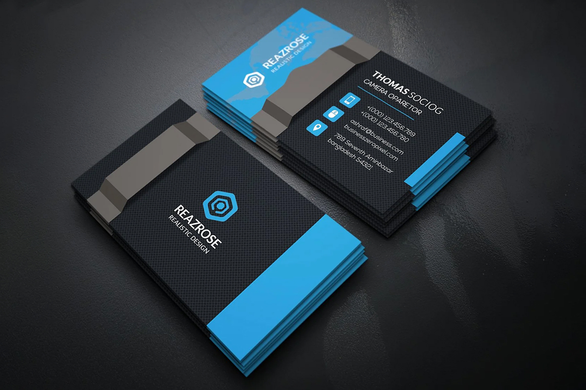 Professional modern business card design example by AiLogoFix – custom visiting card design service