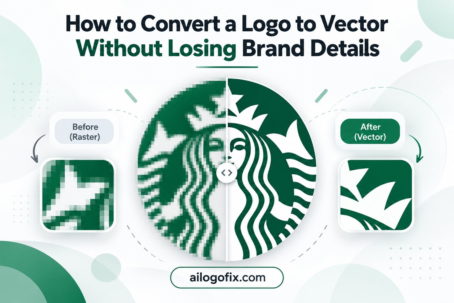 AI logo to vector process preserving brand details during manual tracing