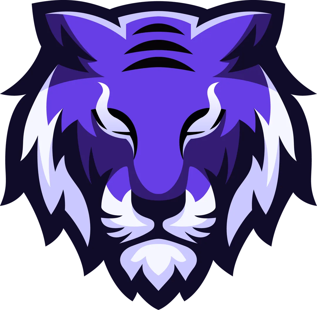 Recreate logo example - clean vector tiger logo redrawn from a blurry original
