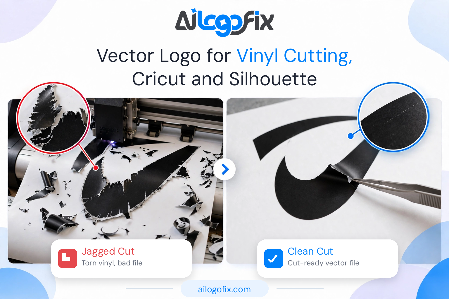 Clean vector paths in a vector logo for vinyl cutting file ready to cut